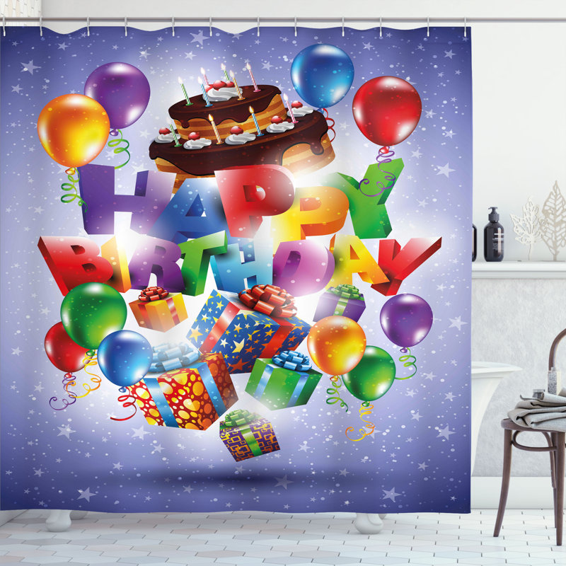 Shower Curtain with Hooks Included, 70"H x 69"W