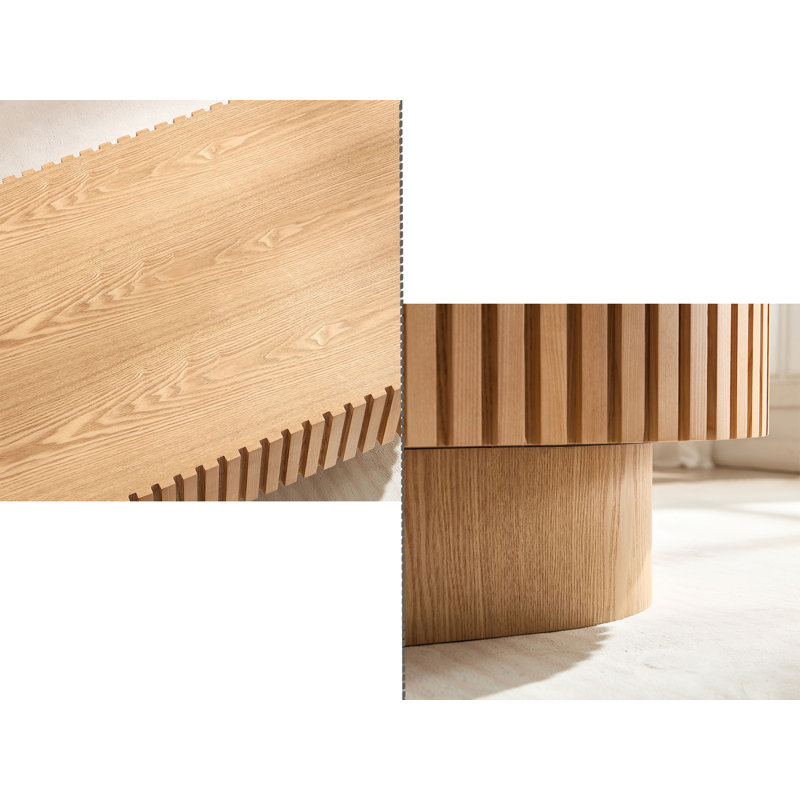 Table basse à tambour Handcraft, Bois de frêne naturel