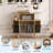 35" Mid Century Modern Turntable Cabinet, Round Wood Record Player Stand with Charging Station, Fluted Arched Storage Shelf for Living Room & Bedroom, Natural Oak-531128620