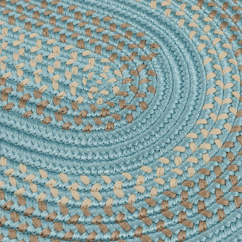 Tapis bleu tressé Knudtson, Ovale 7 pi x 9 pi