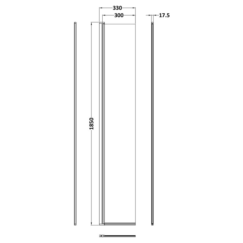 322 mm W Walk In Frameless Wet Room Glass Screens