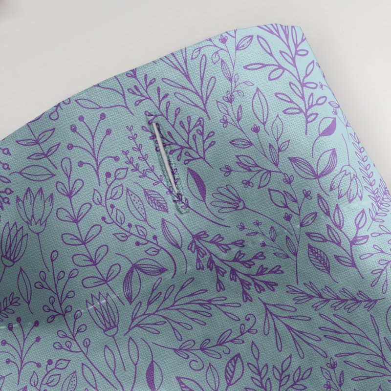 Rideau de douche simple à motif floral ditsy classique, Bleu / Mauve