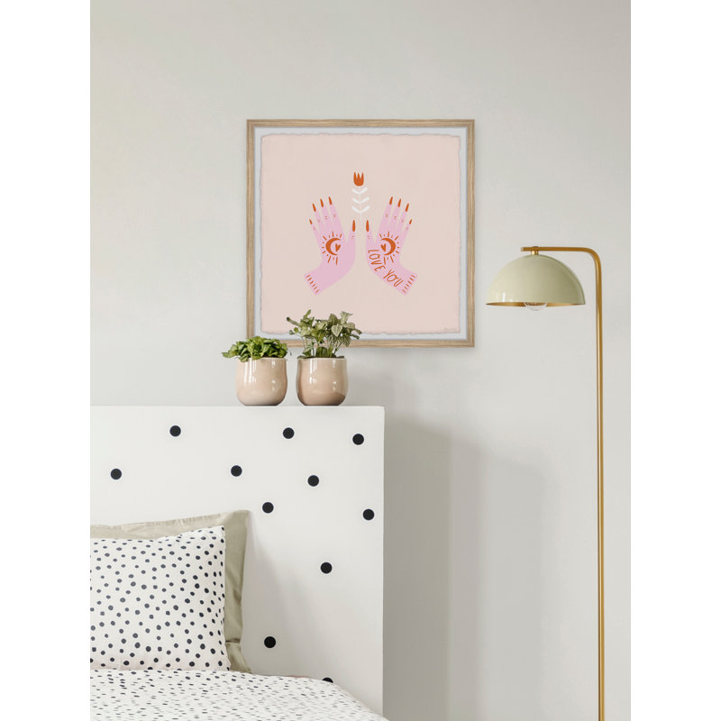 Lovers Hand - Single Picture Frame Painting, 61cm H x 61cm W x 3.81cm D