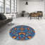 Tapis bleu tissé à la machine-241363438