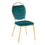 Ensemble de 2 chaises d'appoint en velours vert avec cadres en métal doré, hauteur de salle à manger contemporaine
