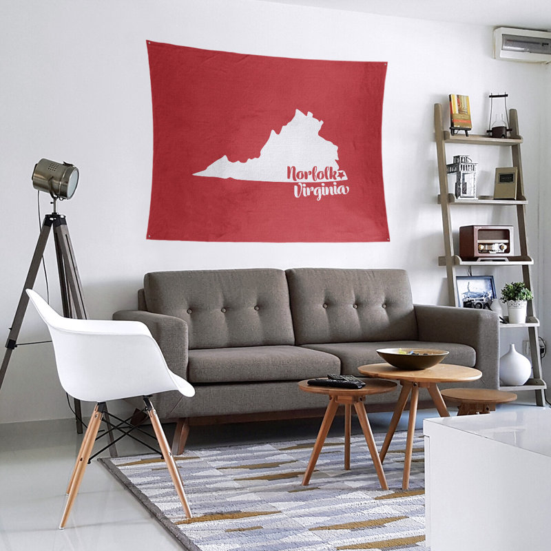 Tapisserie Norfolk Virginia, H 27,5 po x l 37,5 po, Rouge