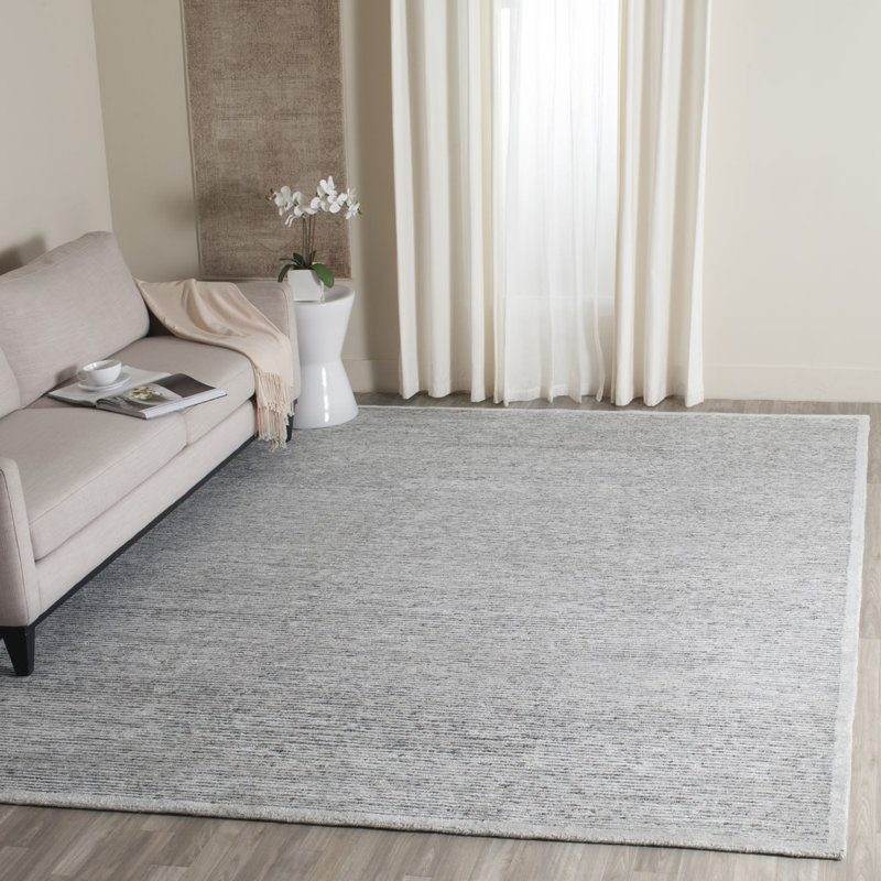 Tibetan Hand-Knotted Gray Area Rug, Rectangle 8' x 10'