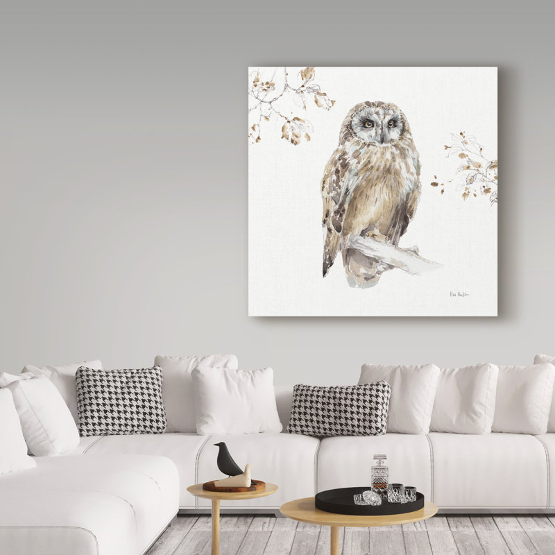 «Woodland Walk VIII Owl» par Lisa Audit - impression sur toile tendue, H 14 po x l 14 po x P 2 po