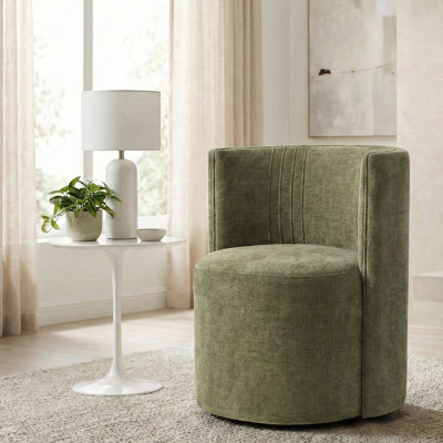 Fauteuil d'appoint moderne en tonneau avec roulettes
