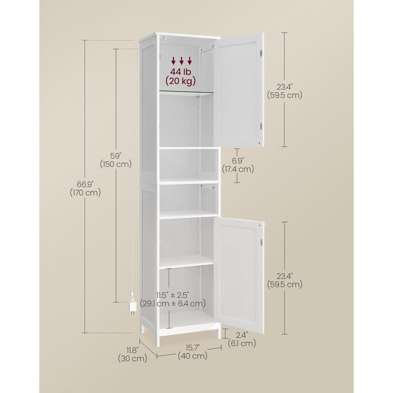 Grande armoire de salle de bain avec lumières