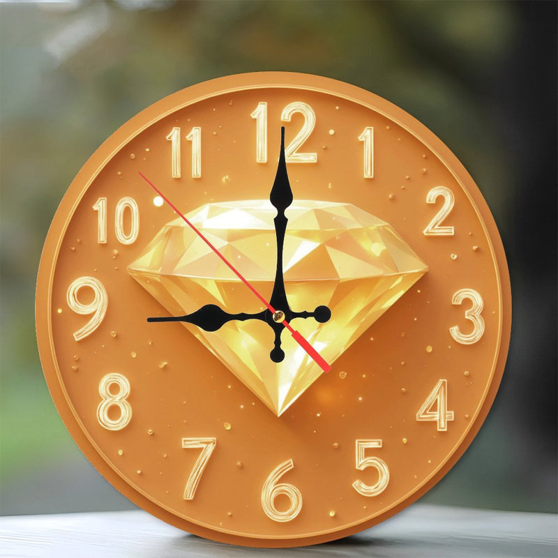 Horloge avec diamant doré