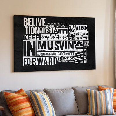 Canvas Create A Visually Engaging Collage Of Motivational Quotes And Phrases Wall Art Featuring A Dynamic Mix Of Typography Styles Use Canvas Wall Art