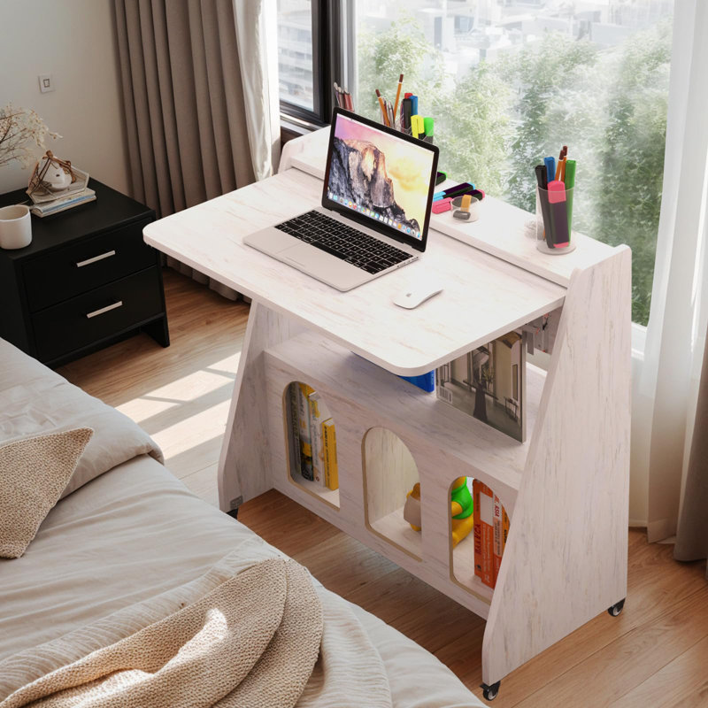 Bureau à roulettes pliable, Blanc