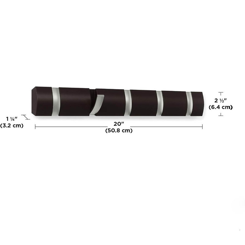 Wall 5 - Hook Coat Rack, Espresso
