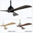 52" Solid Wood Blades Ceiling Fan With Lights Remote Control,Quiet Dc Motor 3 Blade Ceiling Fans 6 Speed Levels,Reversible Ceiling Fan, For Patio Living Room, Bedroom, Office,Indoor-857094097-857094111