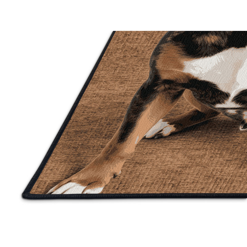 Washable Treeing Tennessee Brindle Dogs Area Rug, Rectangle 3' x 5'