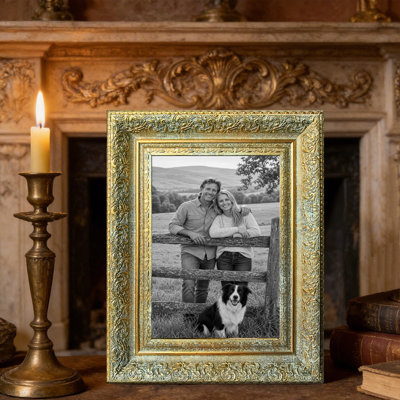 Cadre 3 pièces or antique pour photos et décor de chambre 11 po x 14 po