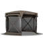 11x11ft Pop Up Gazebo Screen Tent, UPF30+ Removable Roof, 4 Roll-up Wind Panels, Carry Bag, Brown
