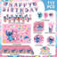 Lilo et Stitch, décorations de fête pour fond d'anniversaire, 112 pièces Lilo et Stitch Articles de fête et ensemble de vaisselle pour enfants Lilo et Stitch