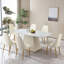 Table de salle à manger en pierre frittée de 71 po avec 6 chaises, blanc, teinté, table et chaise contemporaines à température, facile à entretenir, qualité de surface chauffante