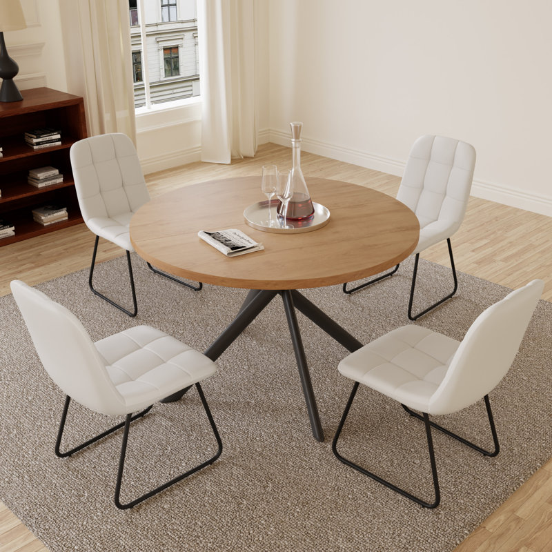 47cm H Upholstered Upholstered Back Side Chair, White