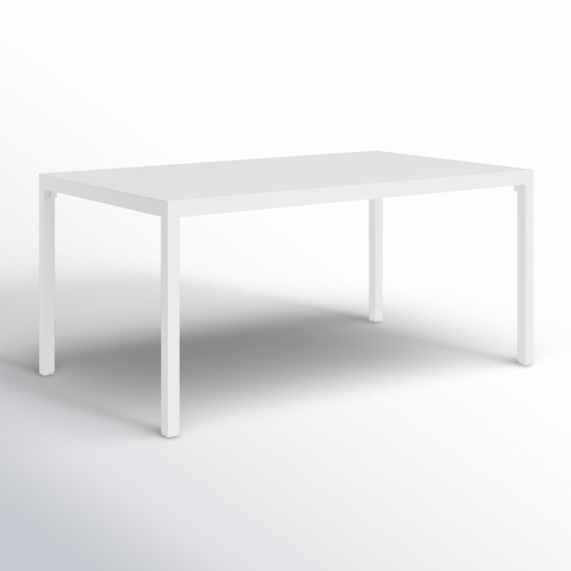Table de salle à manger en aluminium Armando, Blanc