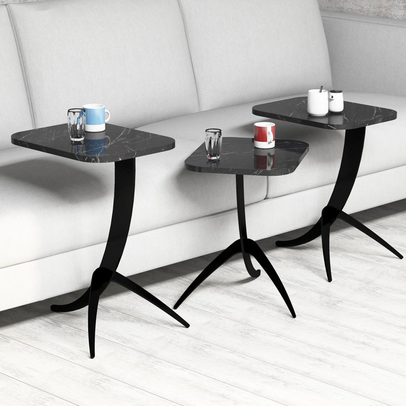 Tables de chevet abstraites Hico, Noir