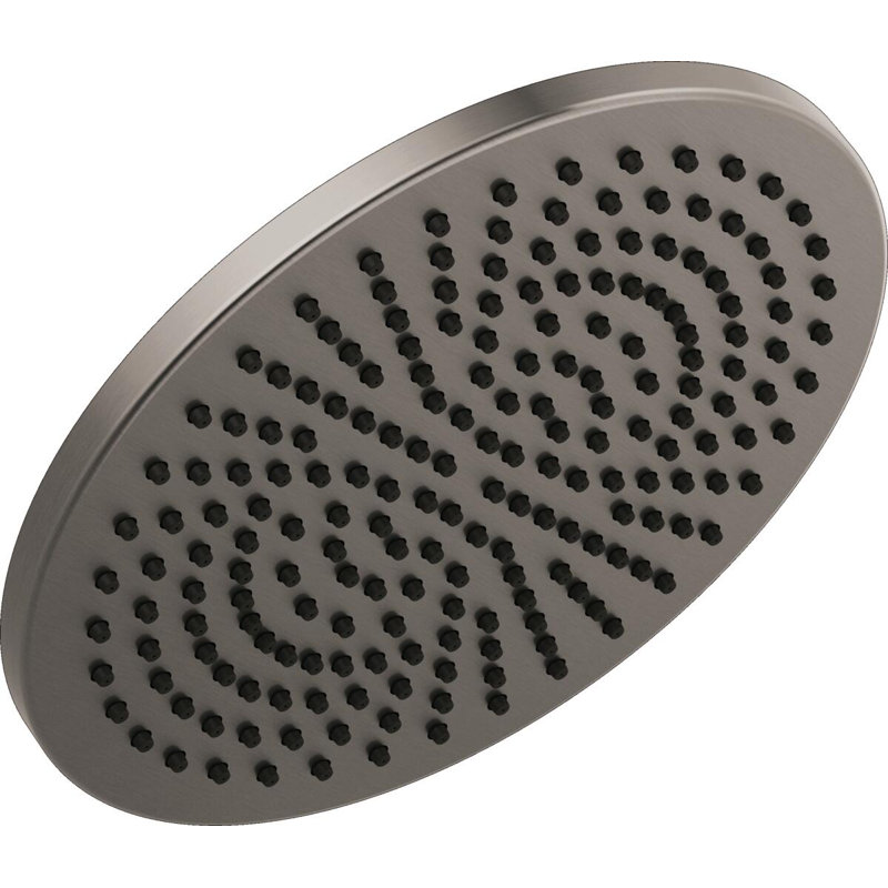 Rain Fixed Shower Head with H2Okinetic Technology, Lumicoat Black Stainless