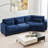 Redenius 123" Curved Corduroy Sectional Sofa Seater for 4-1565147927