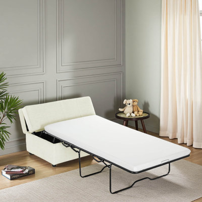 Lit simple escamotable avec repose-pieds et lit d'invité convertible avec matelas
