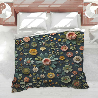 Édredon floral avec literie bohémienne
