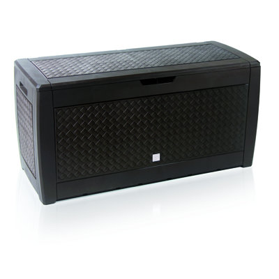 Symple Stuff 116cm W 310L Water Resistant Plastic Lockable Deck Box with Wheels