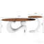 Ensemble de 2 tables basses gigognes - ovales / rondes - blanc