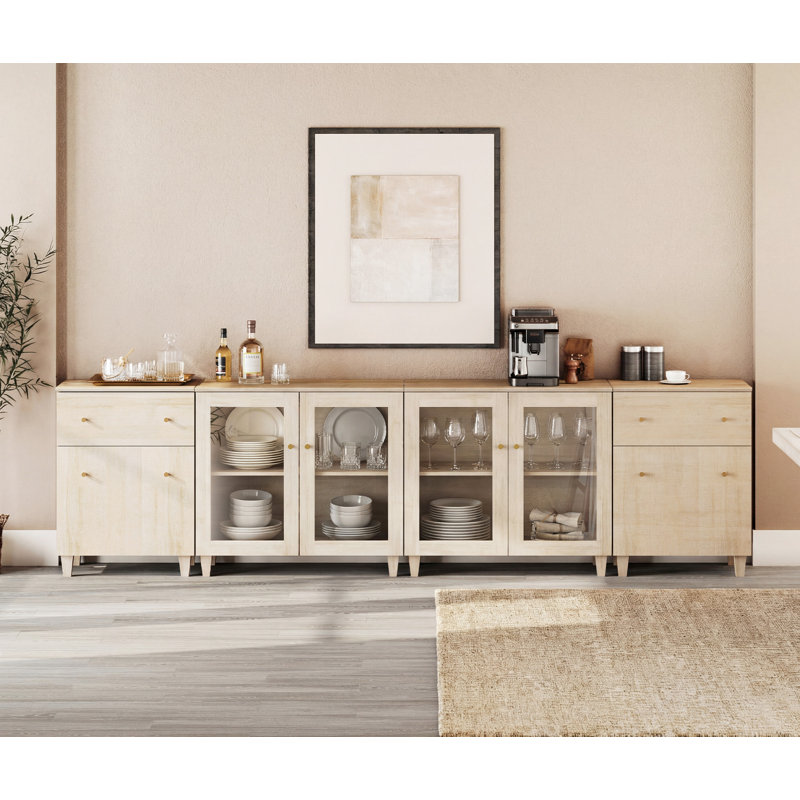 Buffet Buffet avec tiroirs et tablettes réglables pour la cuisine, 118 pouces de largeur, Biscotti
