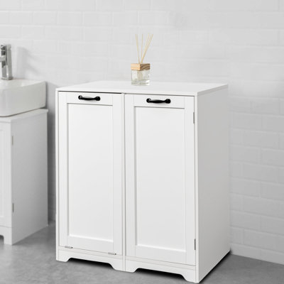 Armoire de rangement pour la salle de lavage moderne blanc avec armoire inclinable et tablettes de rangement