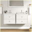 Ensemble de meuble-lavabo flottant blanc 24 po avec lavabo, armoire de rangement murale moderne avec portes et tiroirs, surface peinte