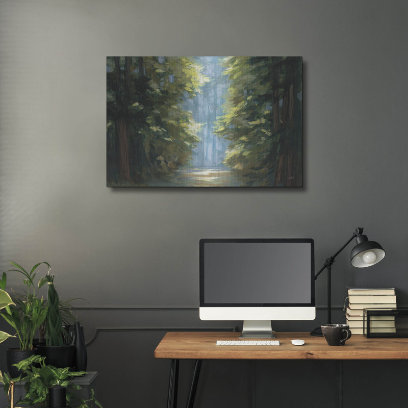 Art mural en métal Sunlit Forest Blue C 'par Julia Purinton, H 24 po x l 36 po