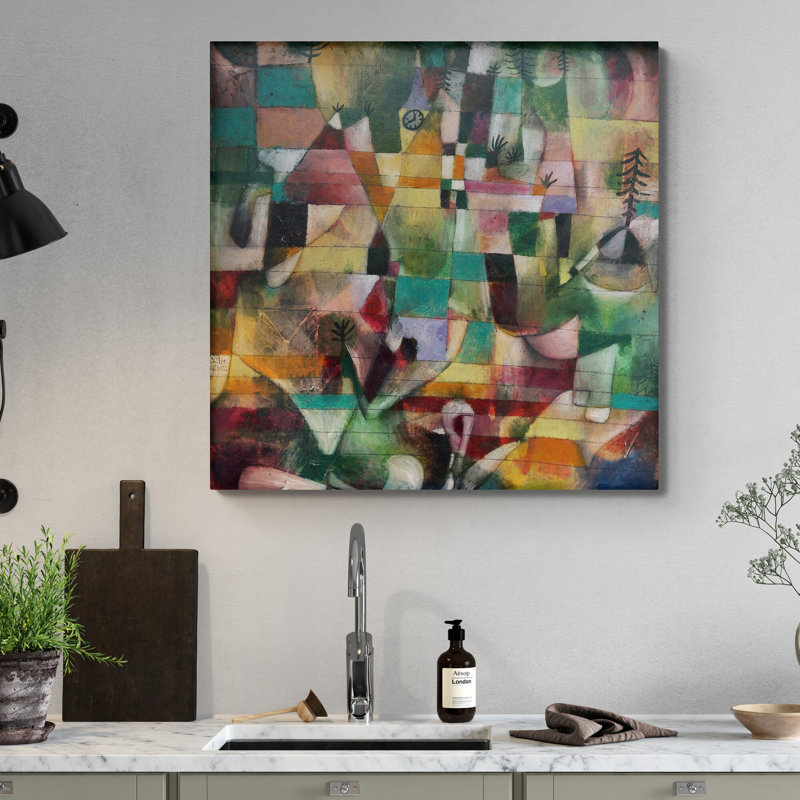 Landscape With The Yellow Church Tower by Paul Klee - Wrapped Canvas Print, 30cm H x 30cm W x 4cm D