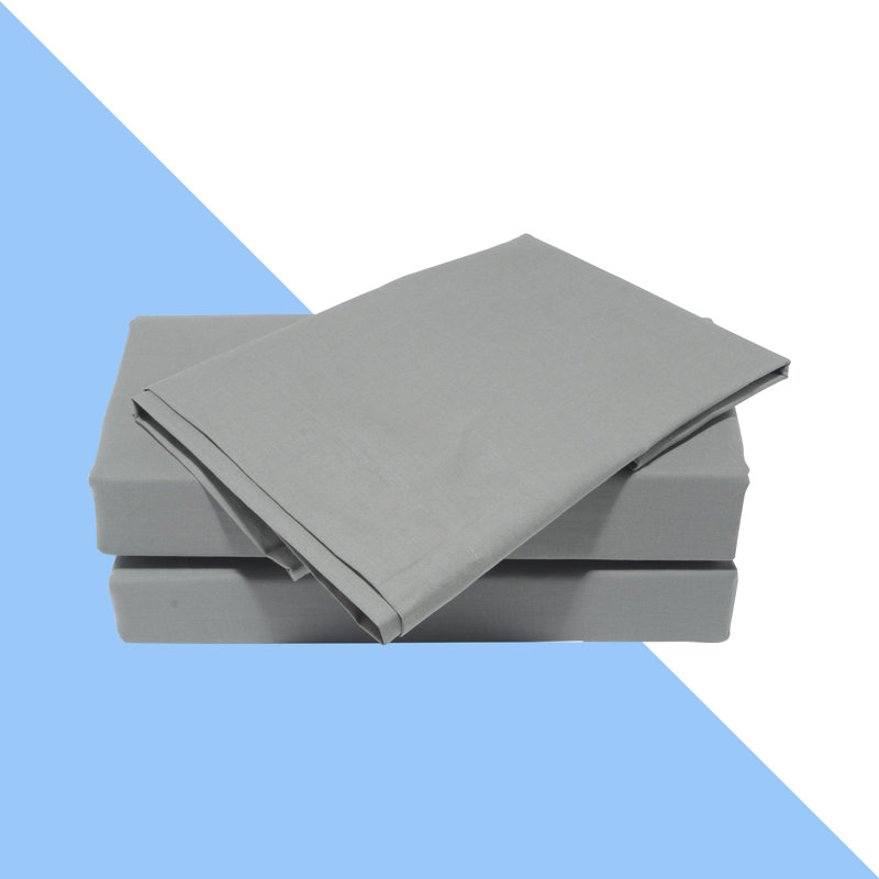 Cotton Blend Percale Fitted Sheet, Small Double (4'), Silver Grey
