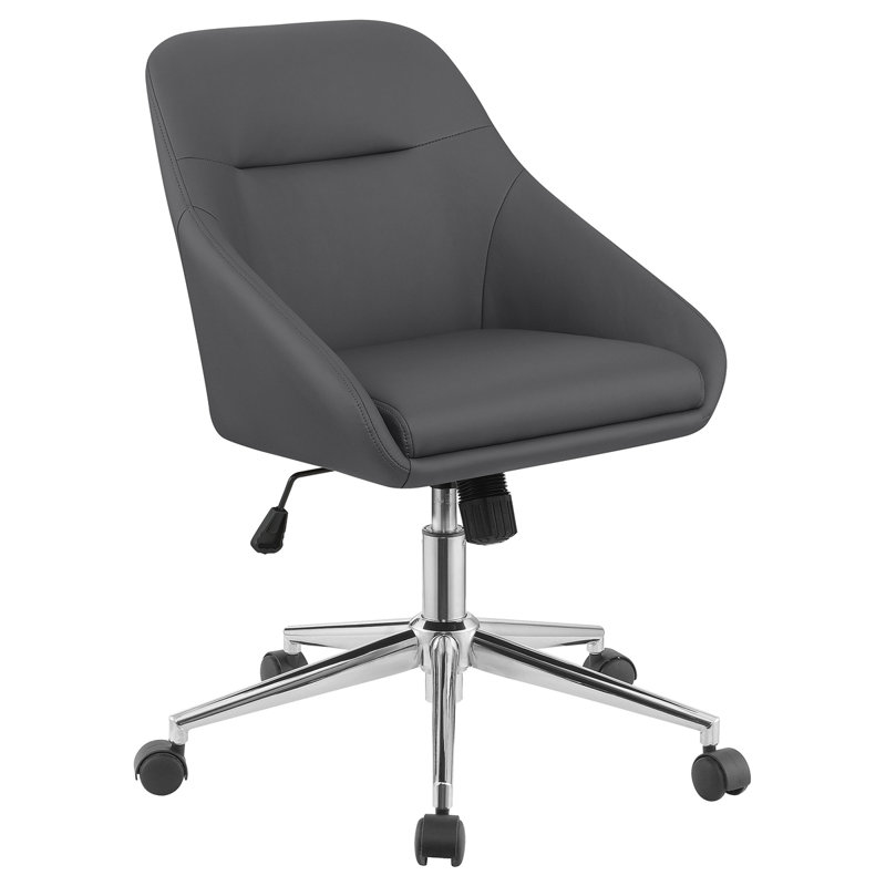 Upholstered Adjustable Home Office Desk Chair, Grey