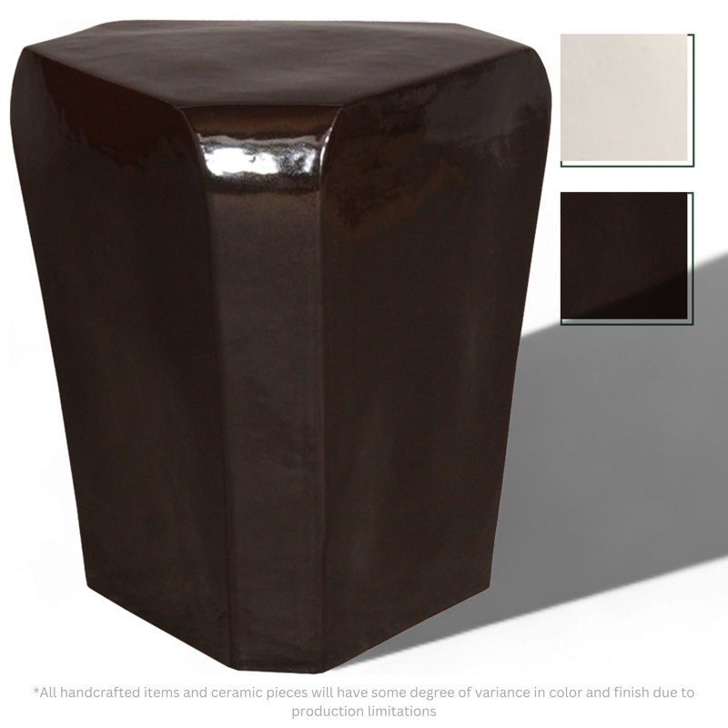 Alexzia Ceramic Accent Stool, Black