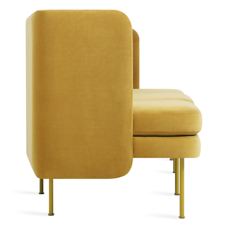 Bloke Sofa, Ochre Velvet 100% Polyester, 34" H x 95" W x 32" D, Orche