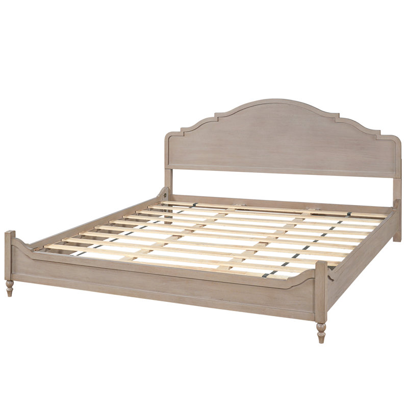 Structure de lit Harlen Traditional Farmhouse, Light Taupe