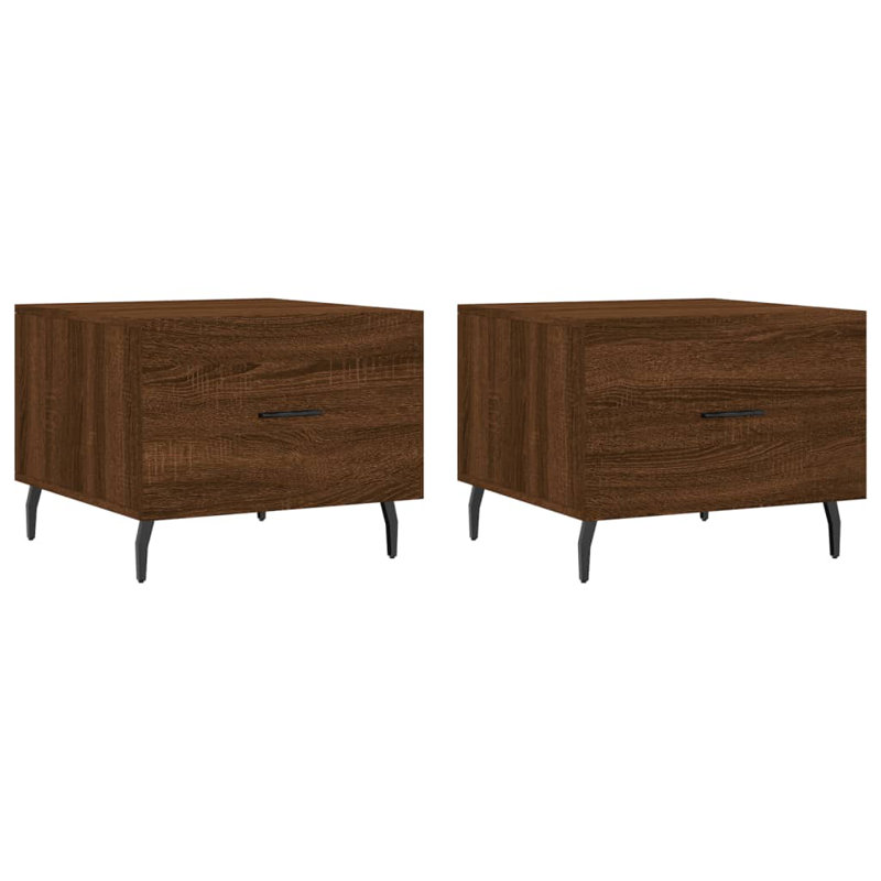 Four Leg Coffee Table with Storage, brown oak