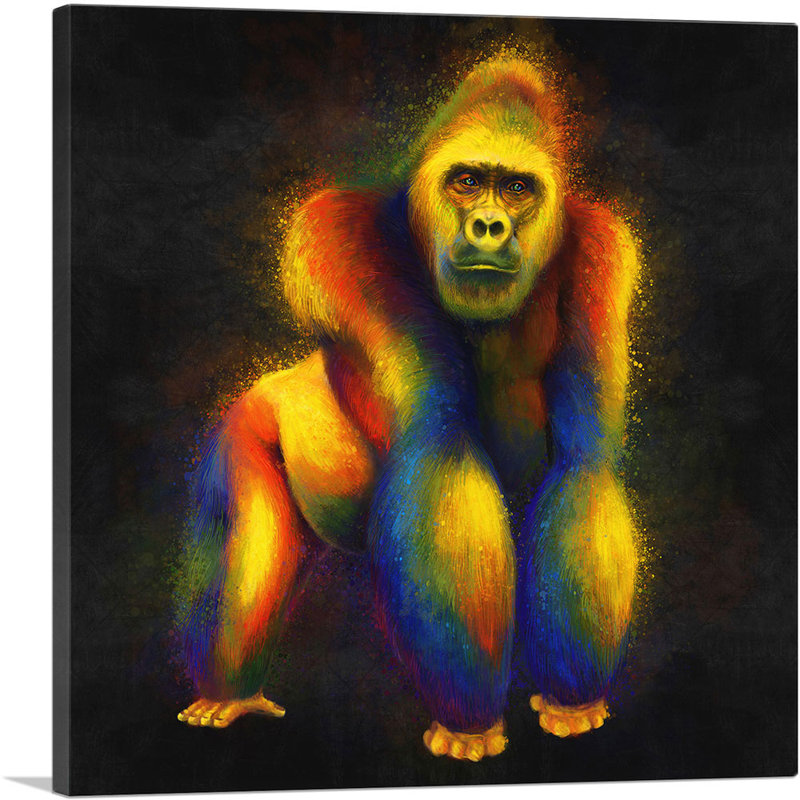 Gorille, dos argenté, Afrique, Eastern Western Ape, impression sur toile tendue, H 18 po x l 18 po x 1,5 po