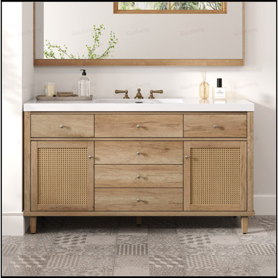 Meuble-lavabo 60 po avec lavabo SMC et pieds roses