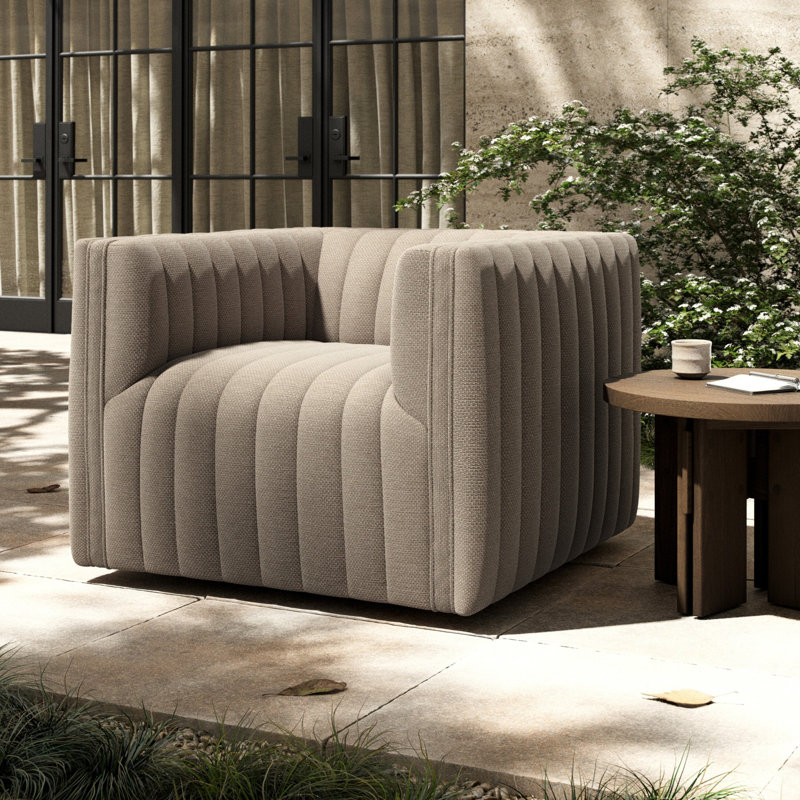 Augustine Outdoor Swivel Lounge Chair, Casa Gray