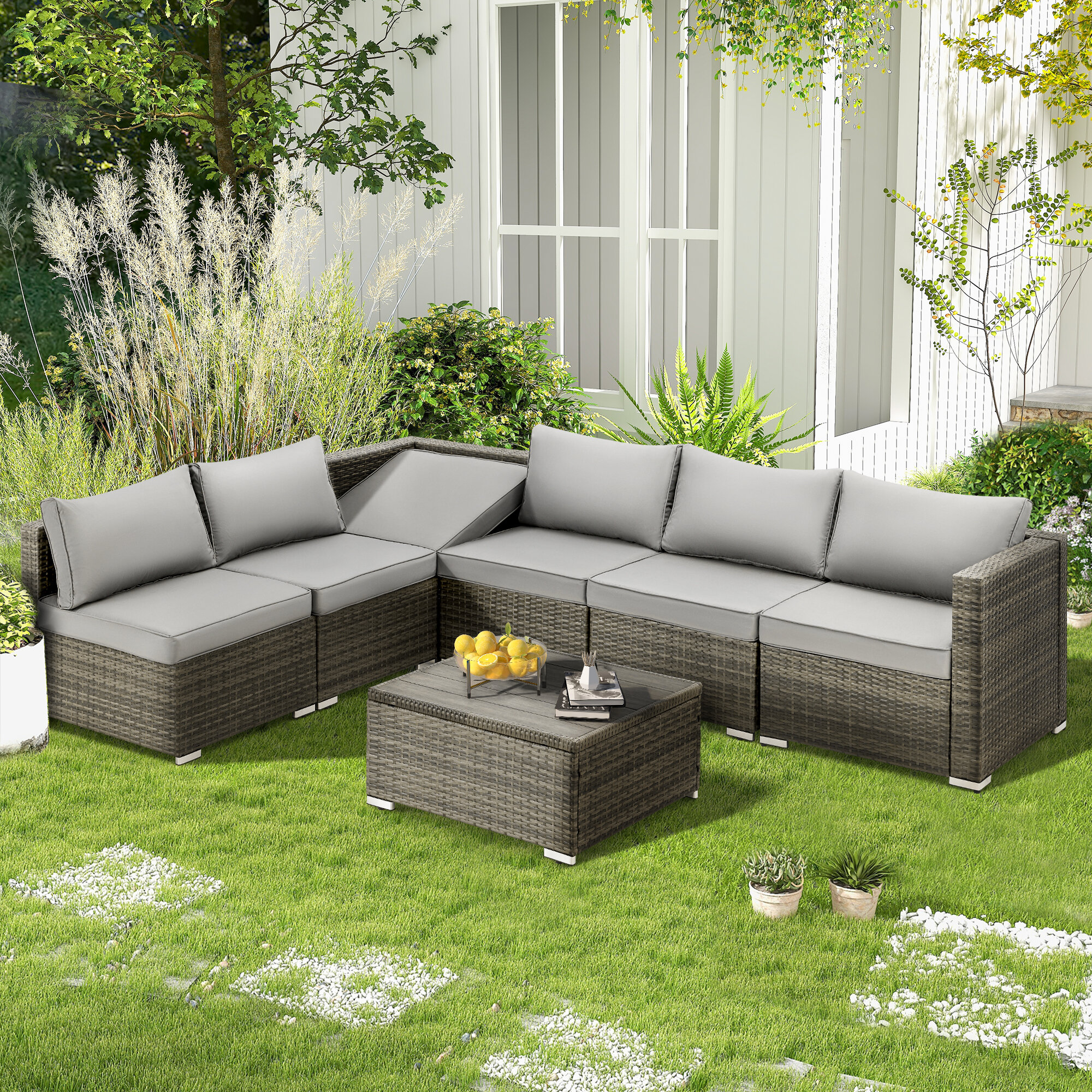 Latitude Run® Quadreka 24.8'' Wicker Outdoor Patio Sectional & Reviews ...