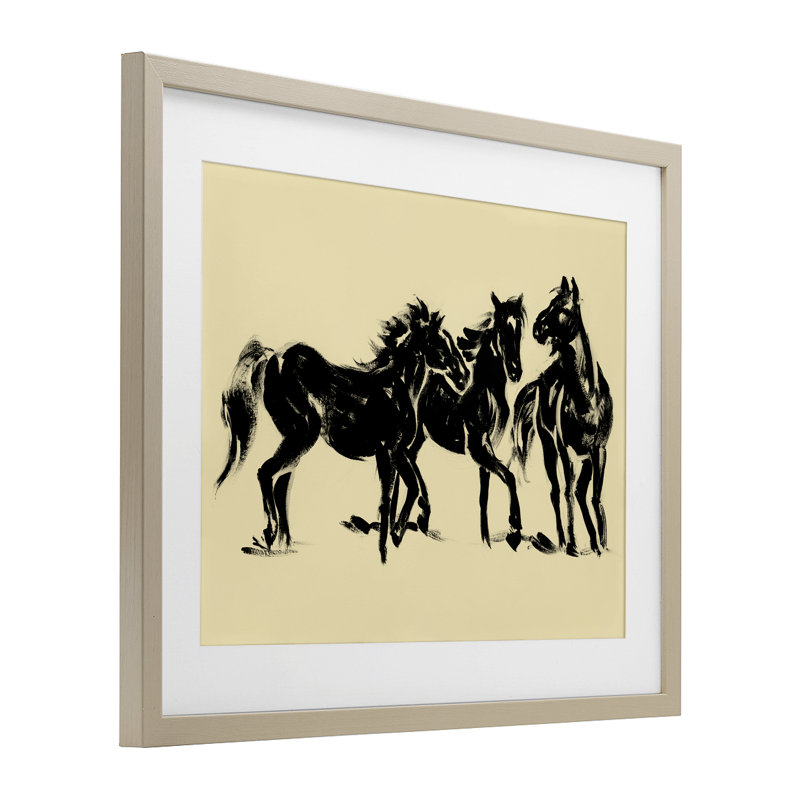 «Horses in Motion Study», reproduction encadrée sous verre, conception de Victoria Barnes, H 13 po x l 16 po