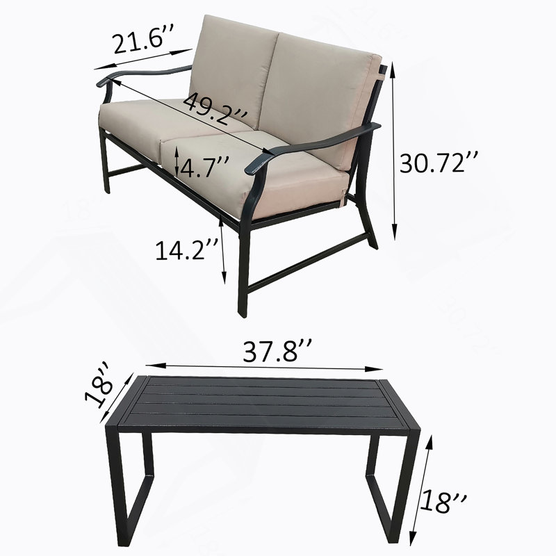 Causeuse et table Schwarz B